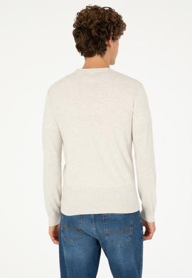 Erkek Taş Melanj Basic Triko Hırka - 50293531059