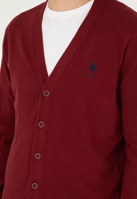 Erkek Bordo Basic Triko Hırka - 50293531042