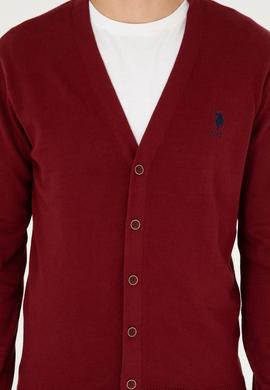 Erkek Bordo Basic Triko Hırka - 50293531042