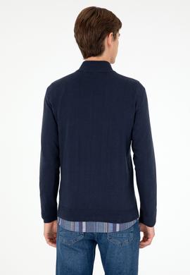 Erkek Lacivert Basic Triko Hırka - 50293526009