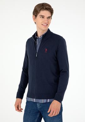 Erkek Lacivert Basic Triko Hırka - 50293526009