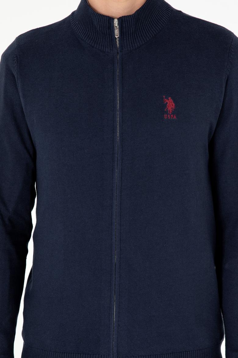 Erkek Lacivert Basic Triko Hırka - 50293526009