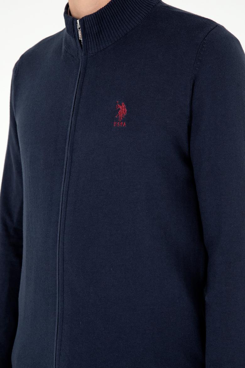 Erkek Lacivert Basic Triko Hırka - 50293526009