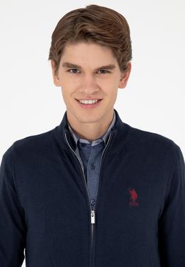 Erkek Lacivert Basic Triko Hırka - 50293526009