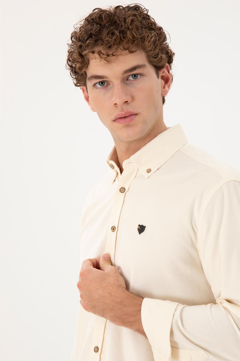Erkek Krem Uzun Kollu Gömlek - 50291395090