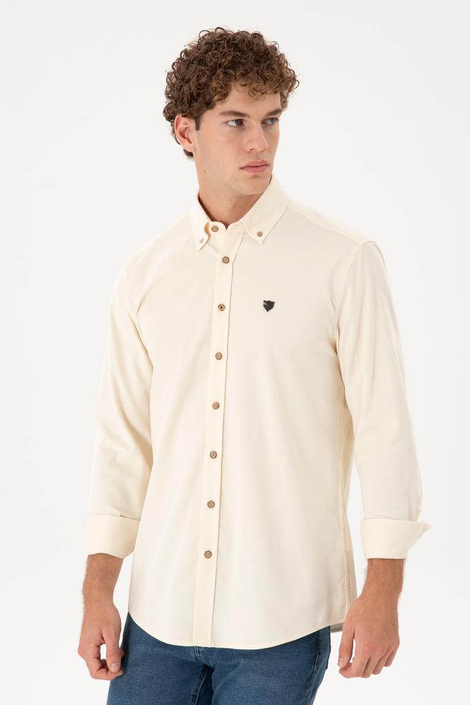 Erkek Krem Uzun Kollu Gömlek