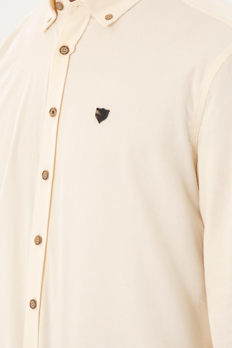 Erkek Krem Uzun Kollu Gömlek - 50291395090