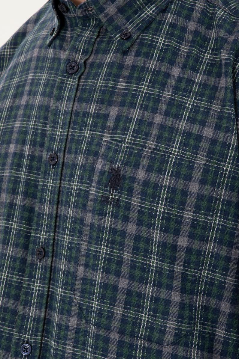 Erkek Koyu Yeşil Uzun Kollu Gömlek