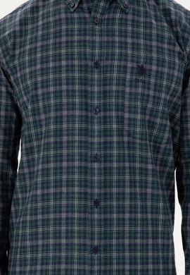 Erkek Koyu Yeşil Uzun Kollu Gömlek - 50296625007