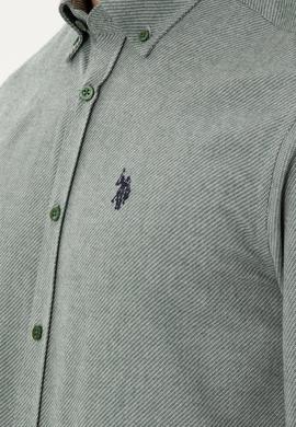 Erkek Koyu Yeşil Uzun Kollu Gömlek - 50296598007