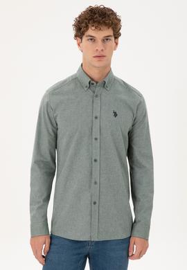 Erkek Koyu Yeşil Uzun Kollu Gömlek - 50296598007