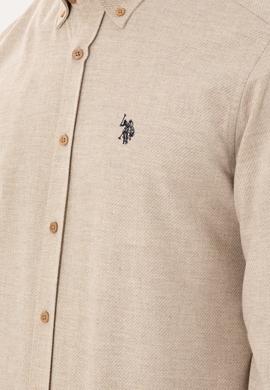 Erkek Kum Uzun Kollu Gömlek - 50296598016