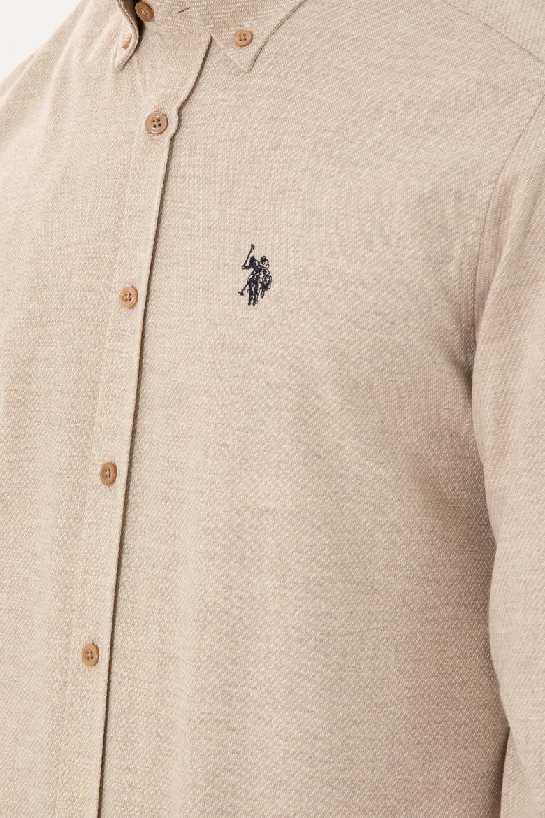 Erkek Kum Uzun Kollu Gömlek - 50296598016