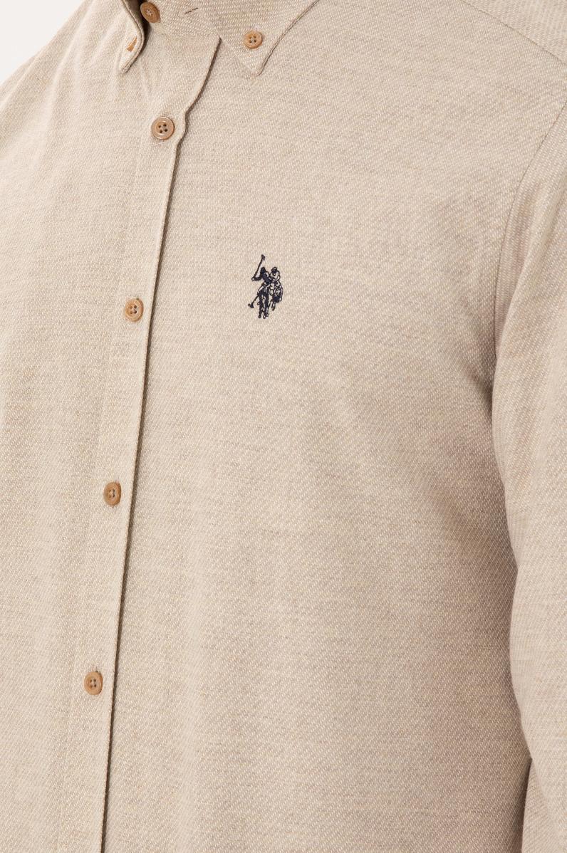 Erkek Kum Uzun Kollu Gömlek