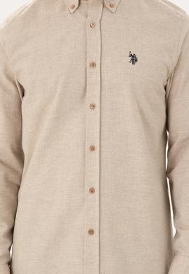 Erkek Kum Uzun Kollu Gömlek - 50296598016