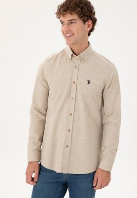 Erkek Kum Uzun Kollu Gömlek - 50296598016