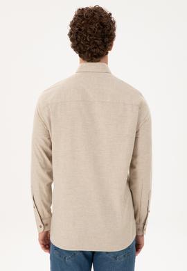 Erkek Kum Uzun Kollu Gömlek - 50296598016