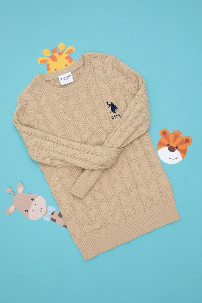 Erkek Çocuk Kum Basic Bisiklet Yaka Kazak