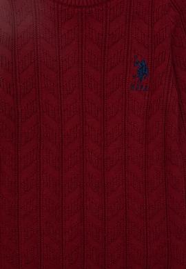 Erkek Çocuk Bordo Basic Bisiklet Yaka Kazak - 50293551087