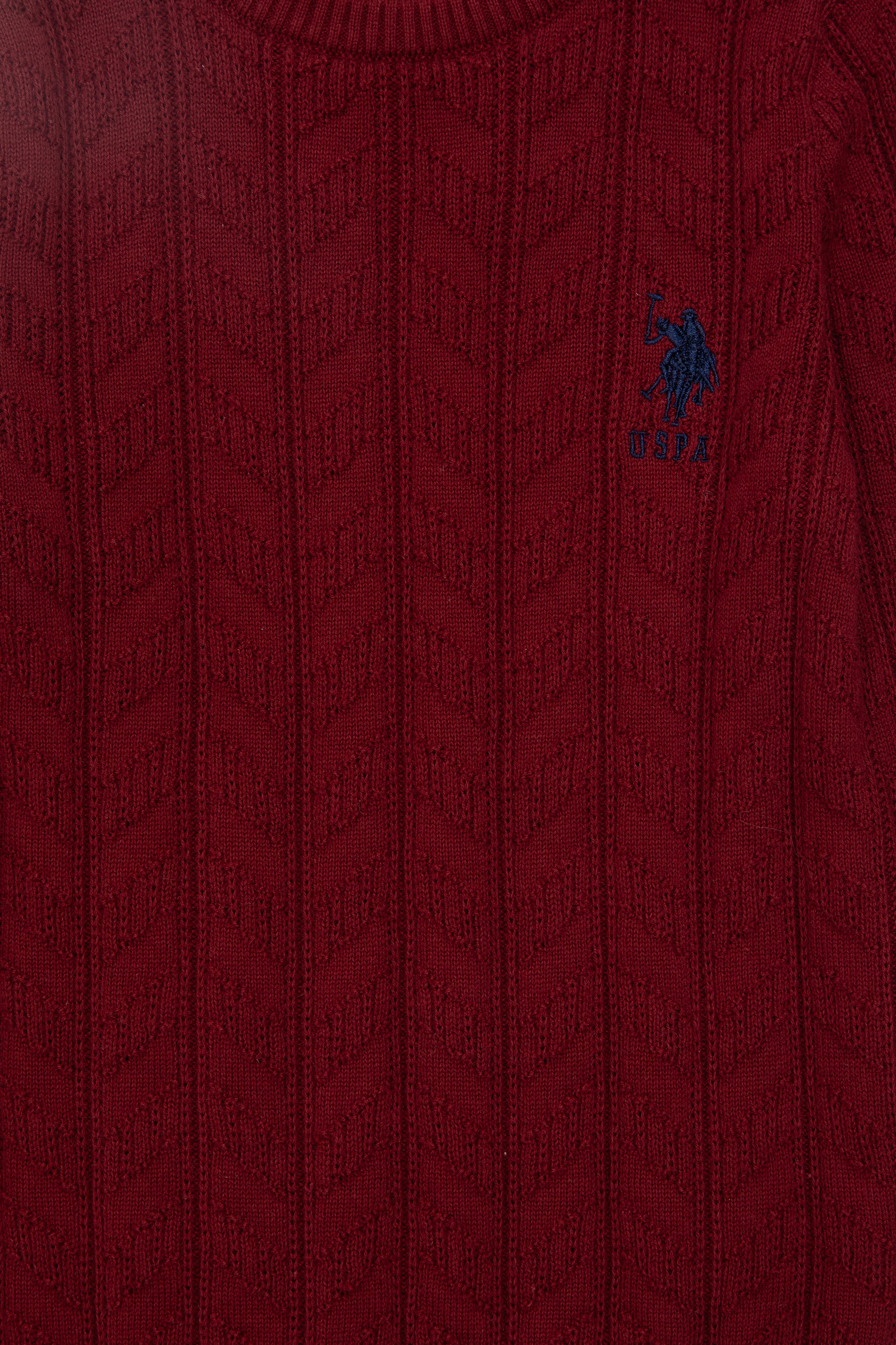 Erkek Çocuk Bordo Basic Bisiklet Yaka Kazak