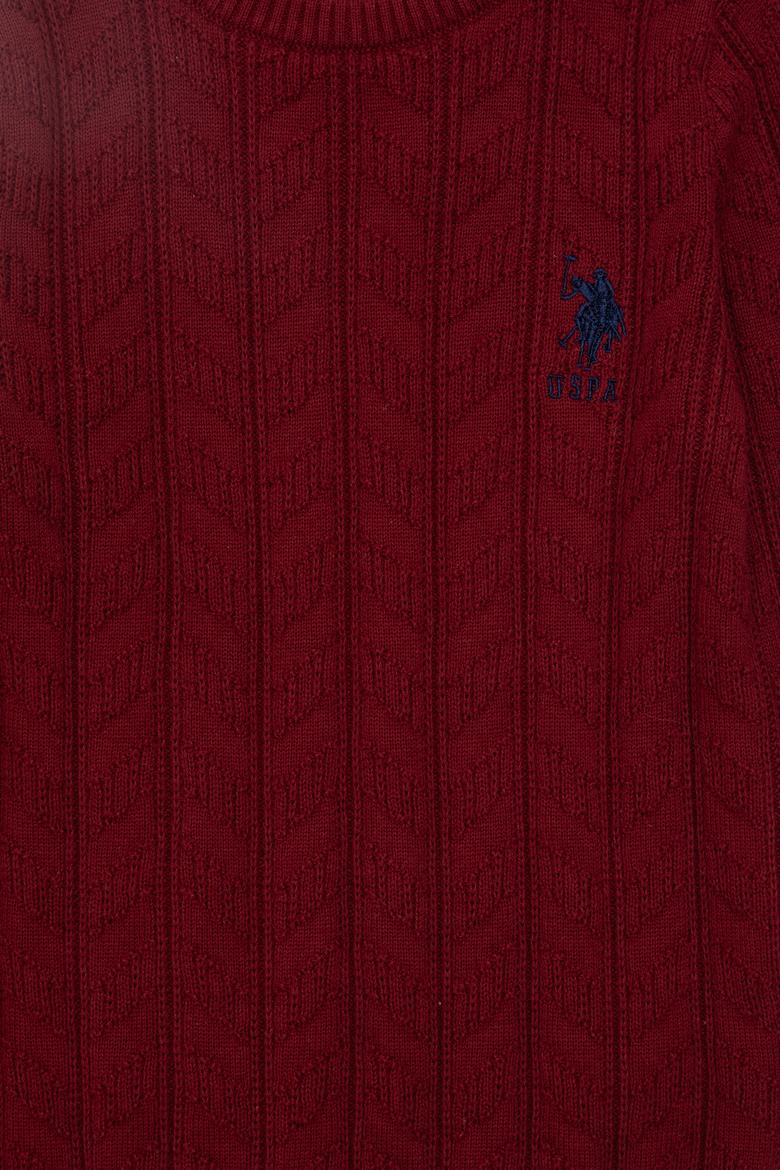 Erkek Çocuk Bordo Basic Bisiklet Yaka Kazak - 50293551087