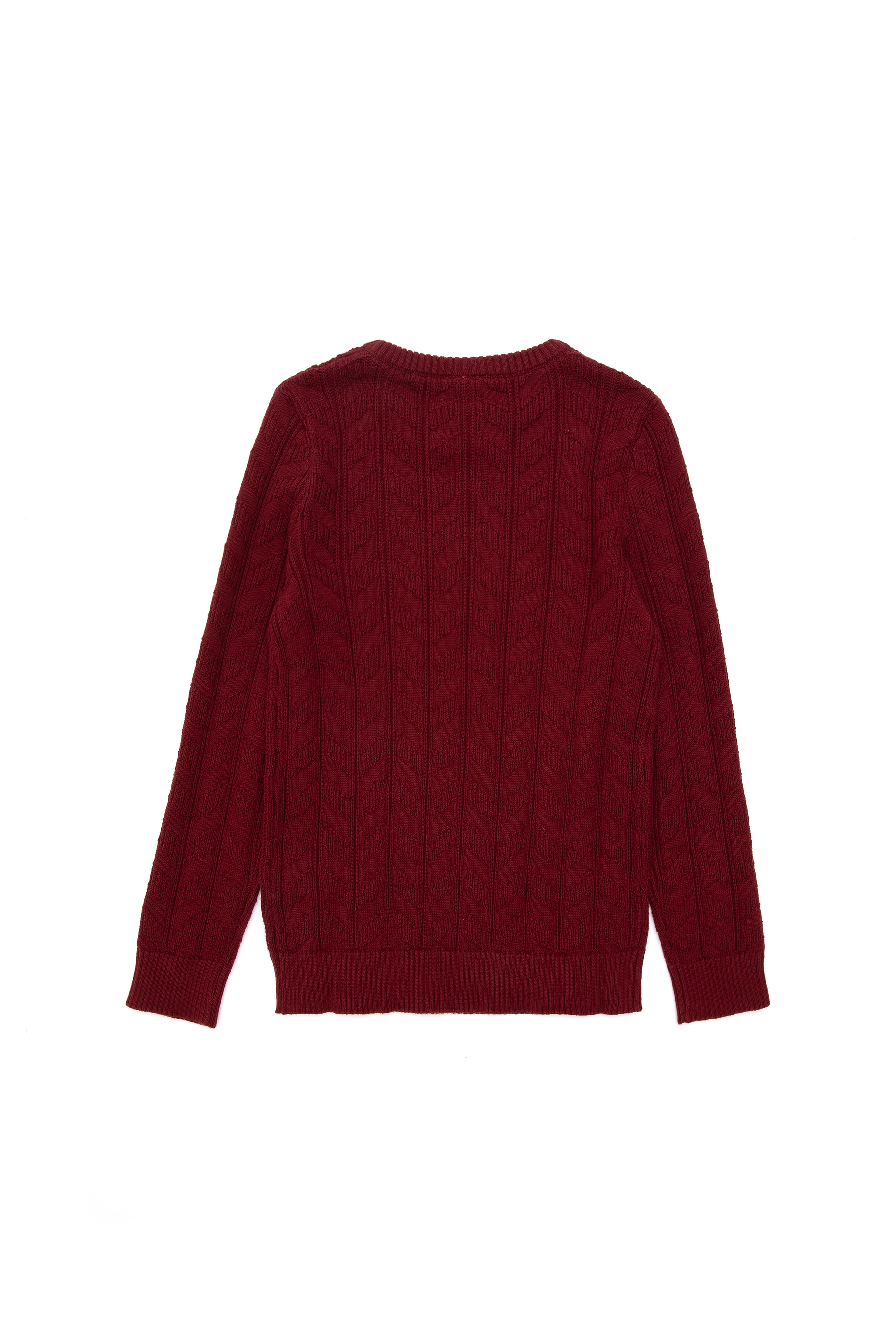 Erkek Çocuk Bordo Basic Bisiklet Yaka Kazak