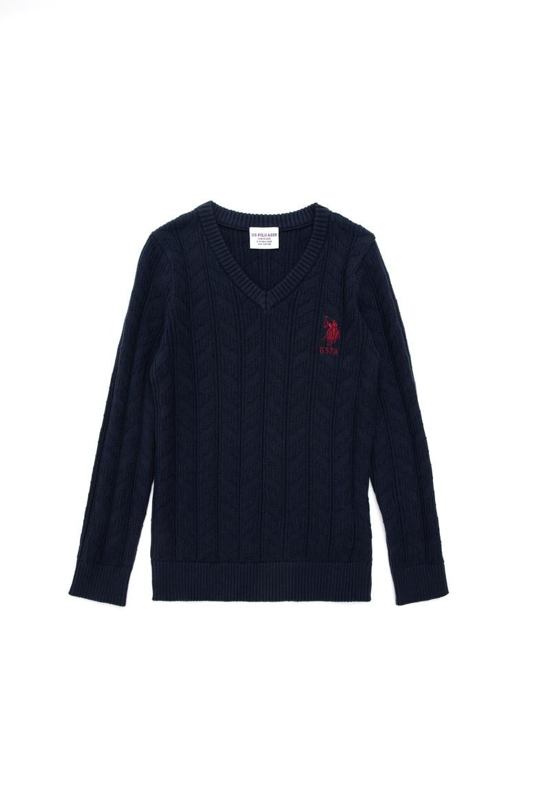 Erkek Çocuk Lacivert Basic V Yaka Kazak