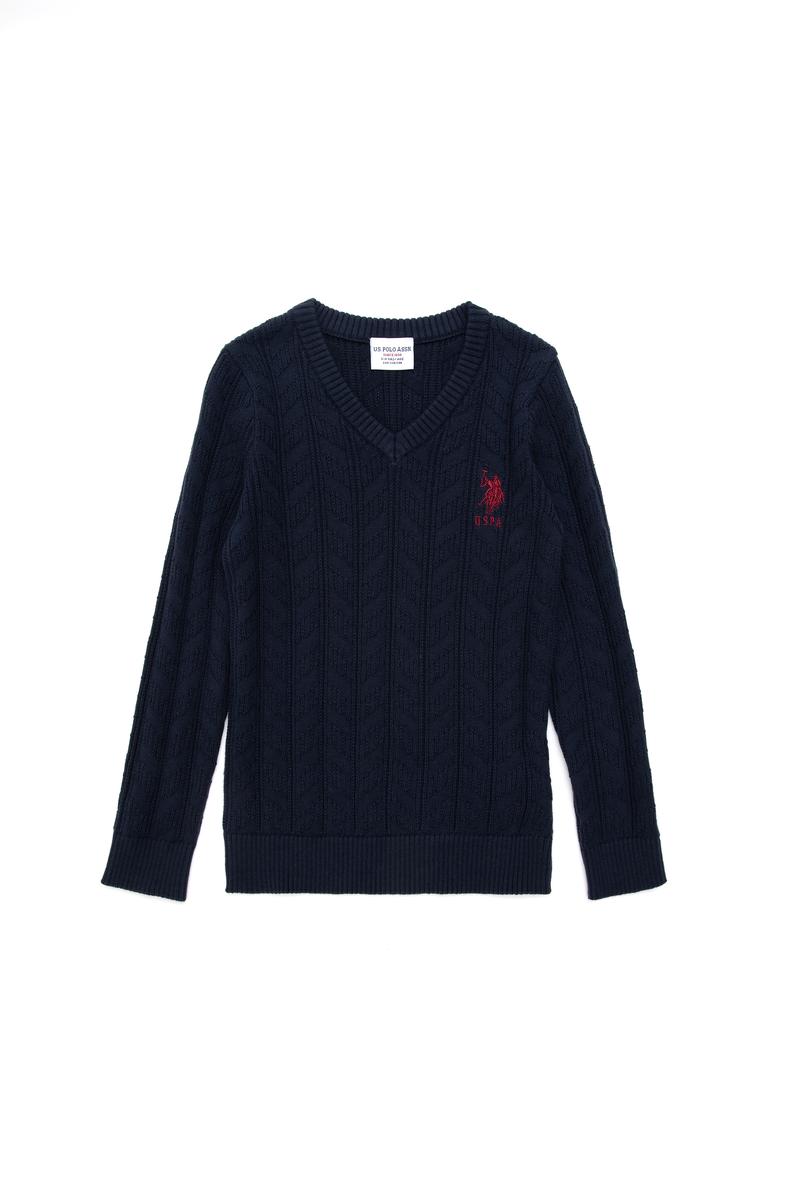 Erkek Çocuk Lacivert Basic V Yaka Kazak