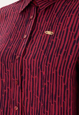 Kadın Vişne Uzun Kollu Gömlek - 50289904021