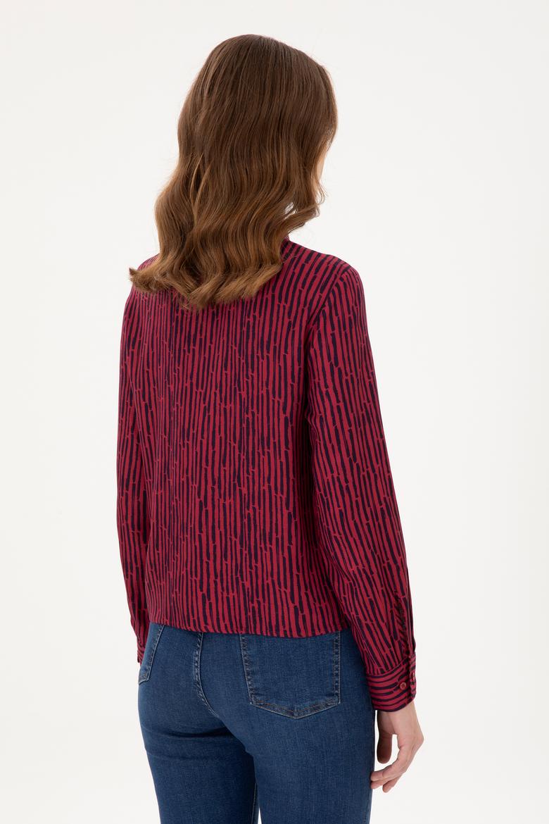 Kadın Vişne Uzun Kollu Gömlek - 50289904021