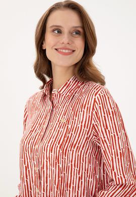Kadın Kiremit Uzun Kollu Gömlek - 50289904035