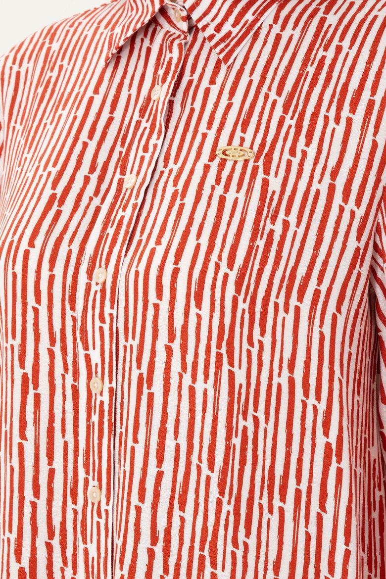 Kadın Kiremit Uzun Kollu Gömlek - 50289904035