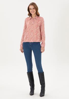 Kadın Kiremit Uzun Kollu Gömlek - 50289904035