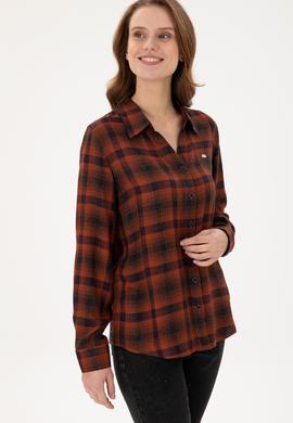 Kadın Kiremit Uzun Kollu Gömlek - 50291117006