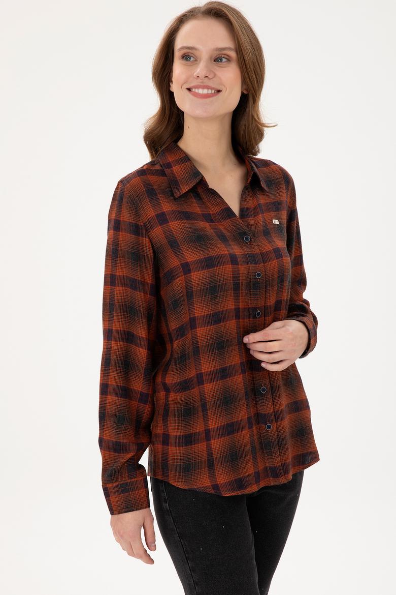 Kadın Kiremit Uzun Kollu Gömlek - 50291117006
