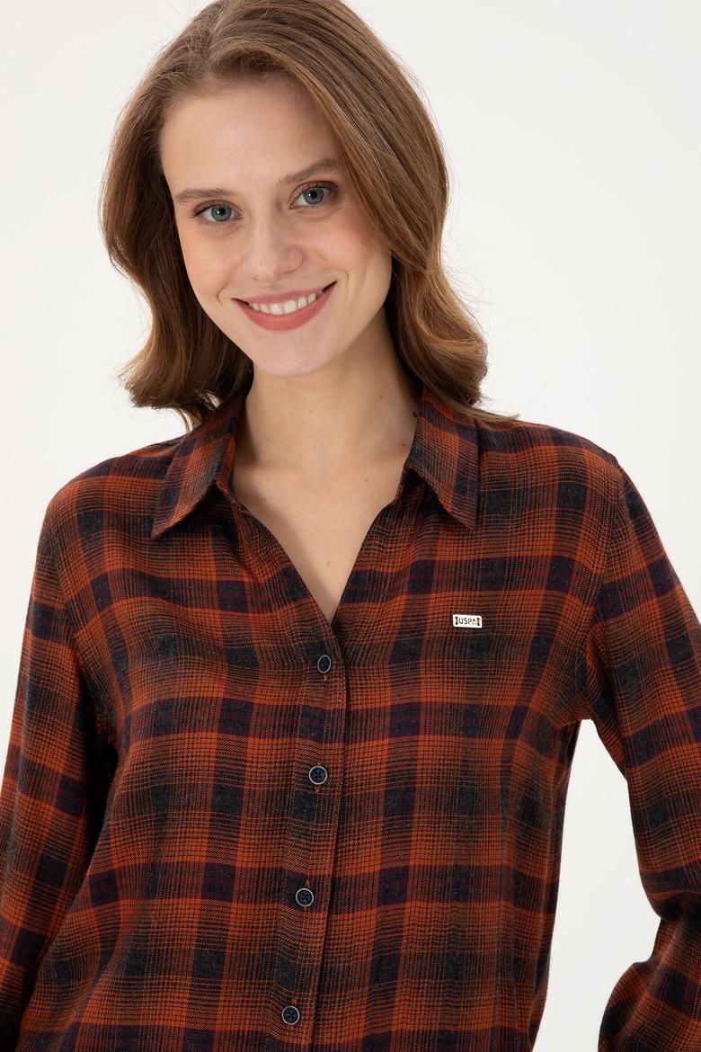 Kadın Kiremit Uzun Kollu Gömlek - 50291117006