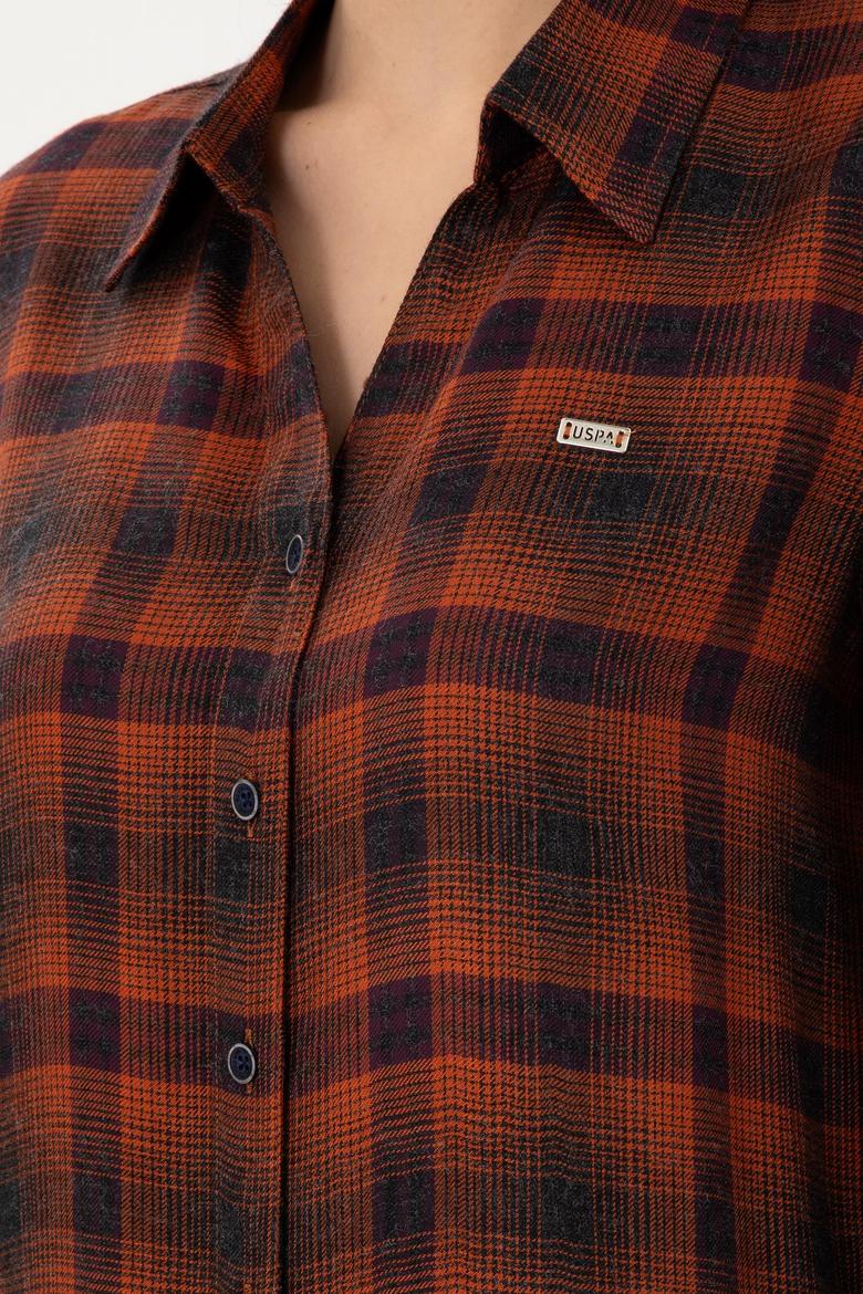 Kadın Kiremit Uzun Kollu Gömlek - 50291117006