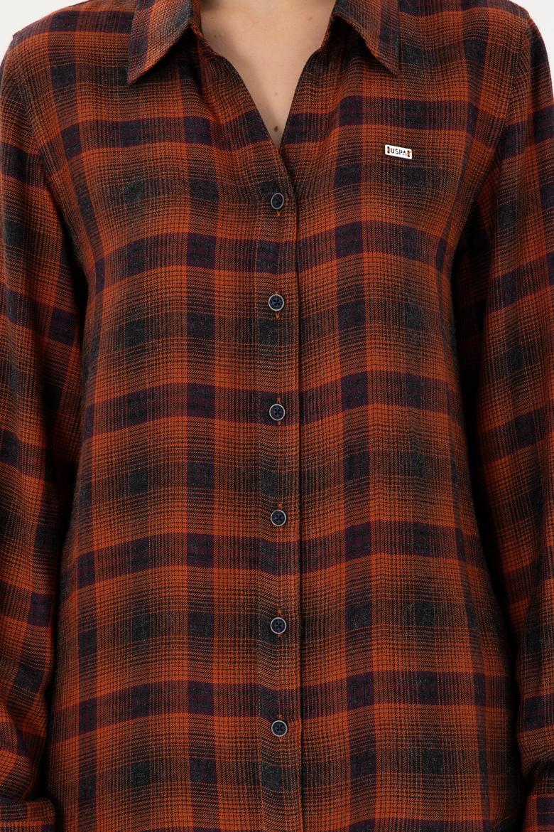 Kadın Kiremit Uzun Kollu Gömlek - 50291117006