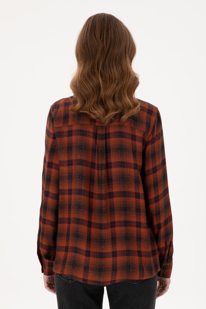 Kadın Kiremit Uzun Kollu Gömlek - 50291117006