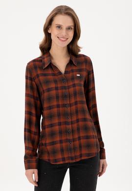 Kadın Kiremit Uzun Kollu Gömlek - 50291117006