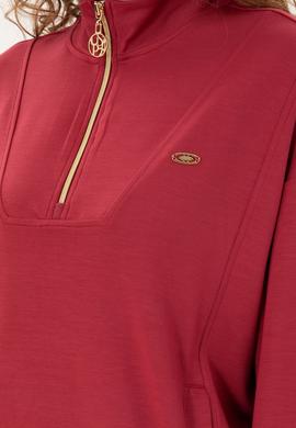 Kadın Vişne Fermuarlı Sweatshirt - 50298988015