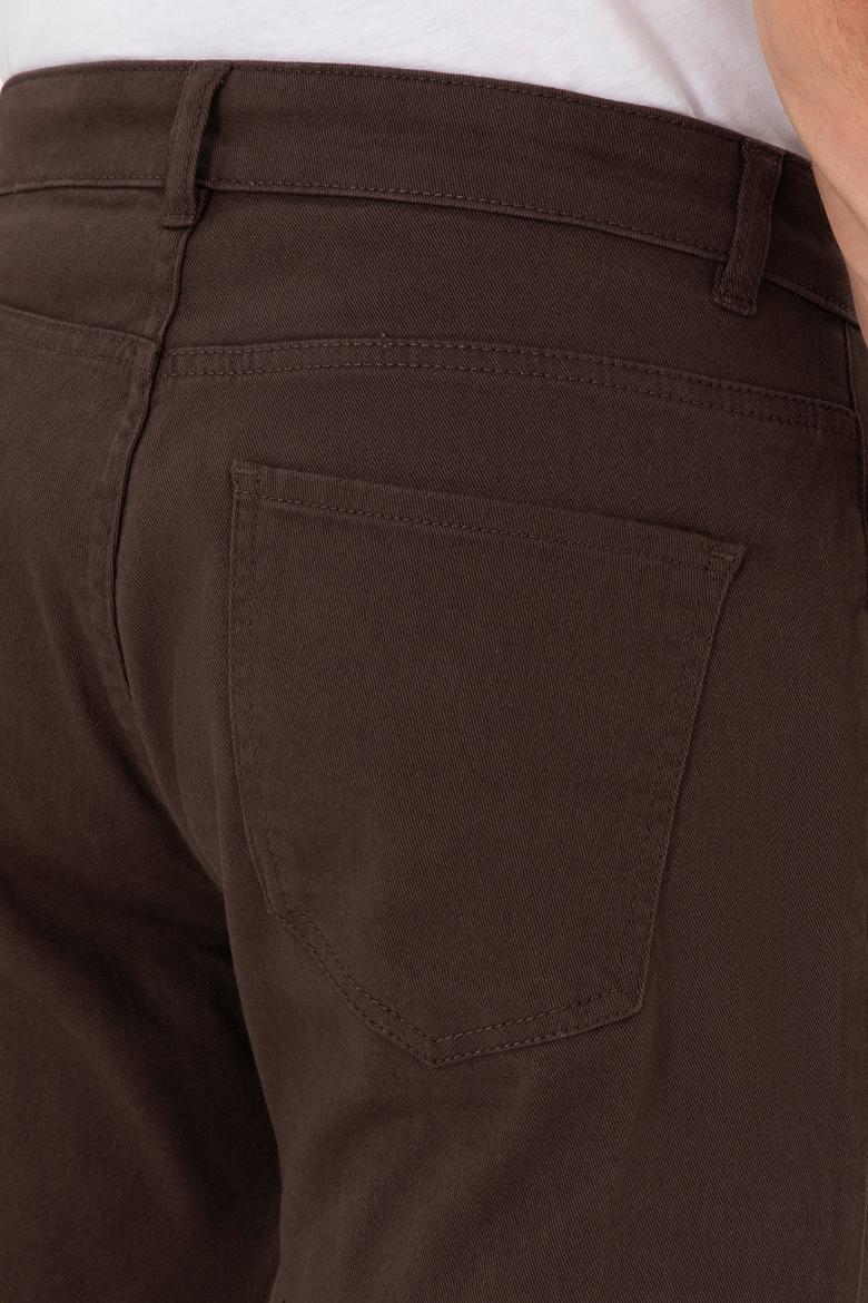 Erkek Kahverengi Slim Fit Kanvas Pantolon - 50297545199