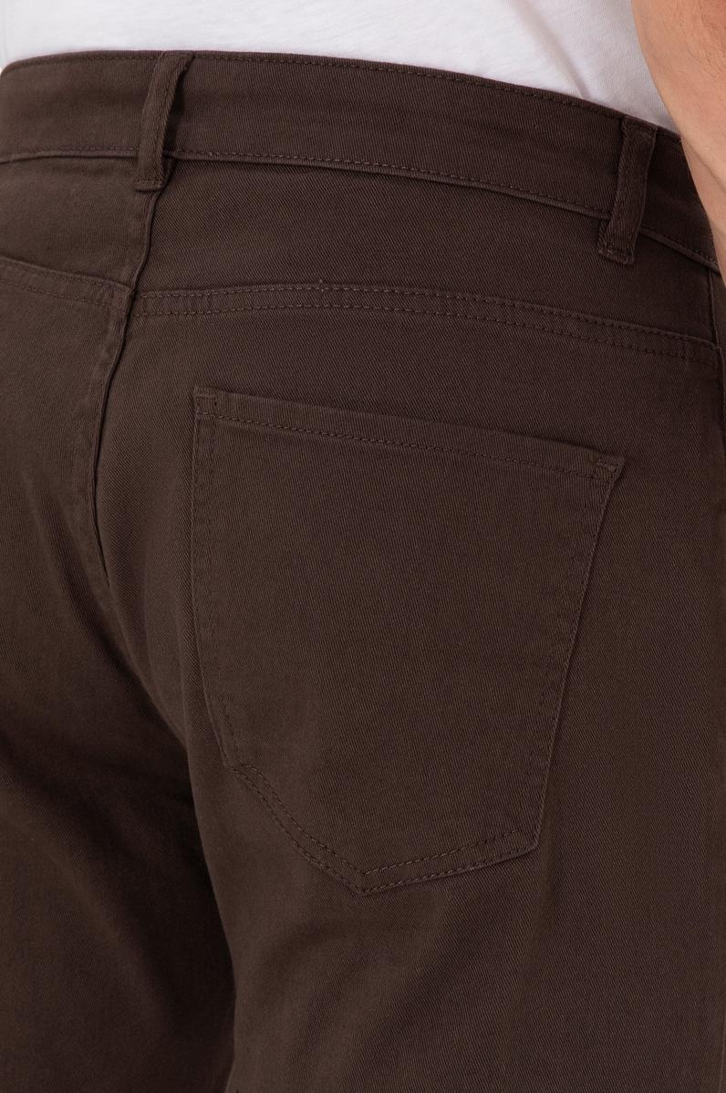 Erkek Kahverengi Slim Fit Kanvas Pantolon