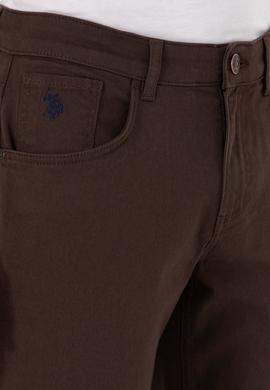 Erkek Kahverengi Slim Fit Kanvas Pantolon - 50297545199