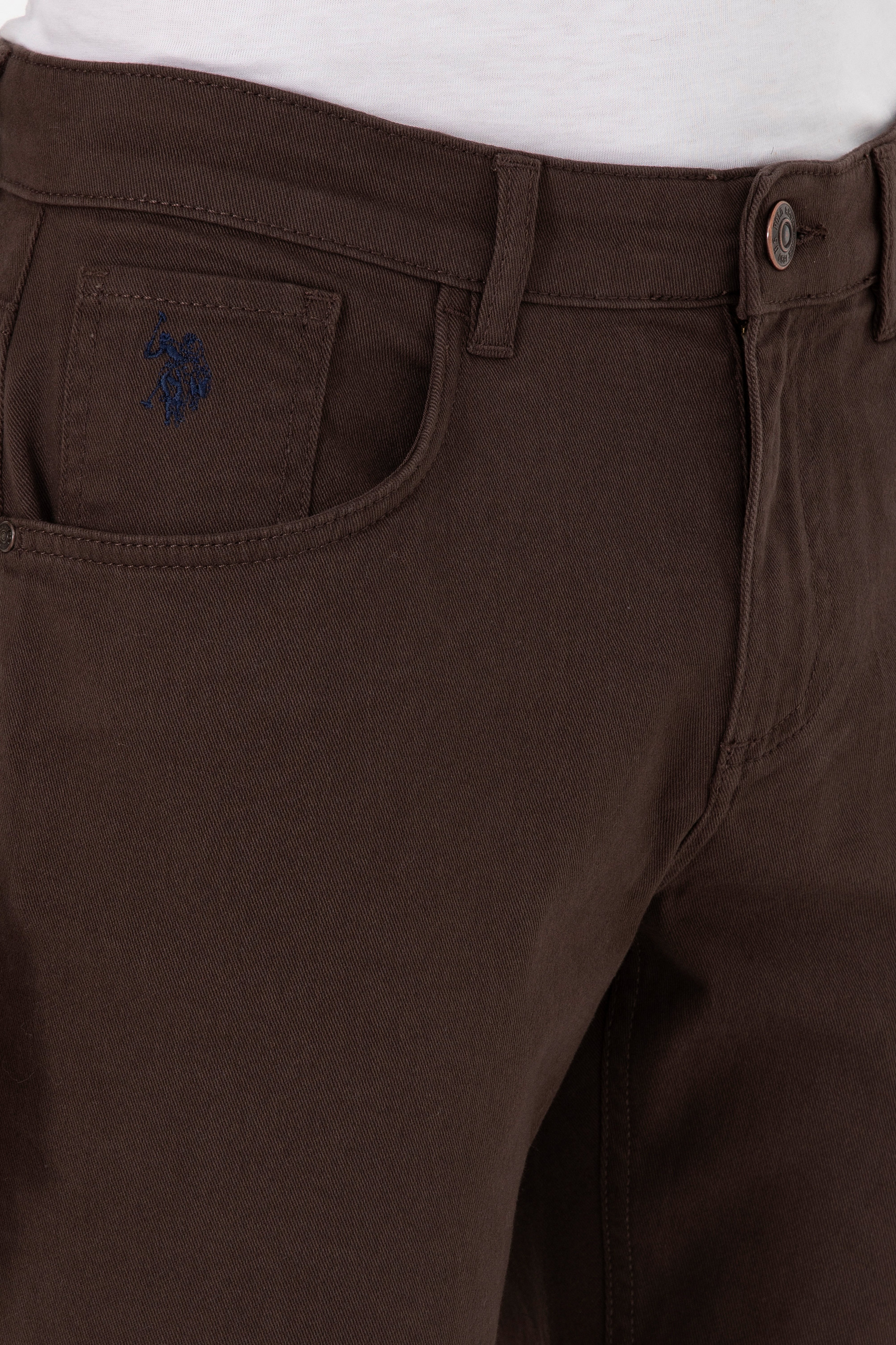 Erkek Kahverengi Slim Fit Kanvas Pantolon - Image 5