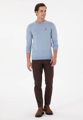 Erkek Kahverengi Slim Fit Kanvas Pantolon - 50297545199