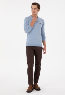 Erkek Kahverengi Slim Fit Kanvas Pantolon - 50297545199