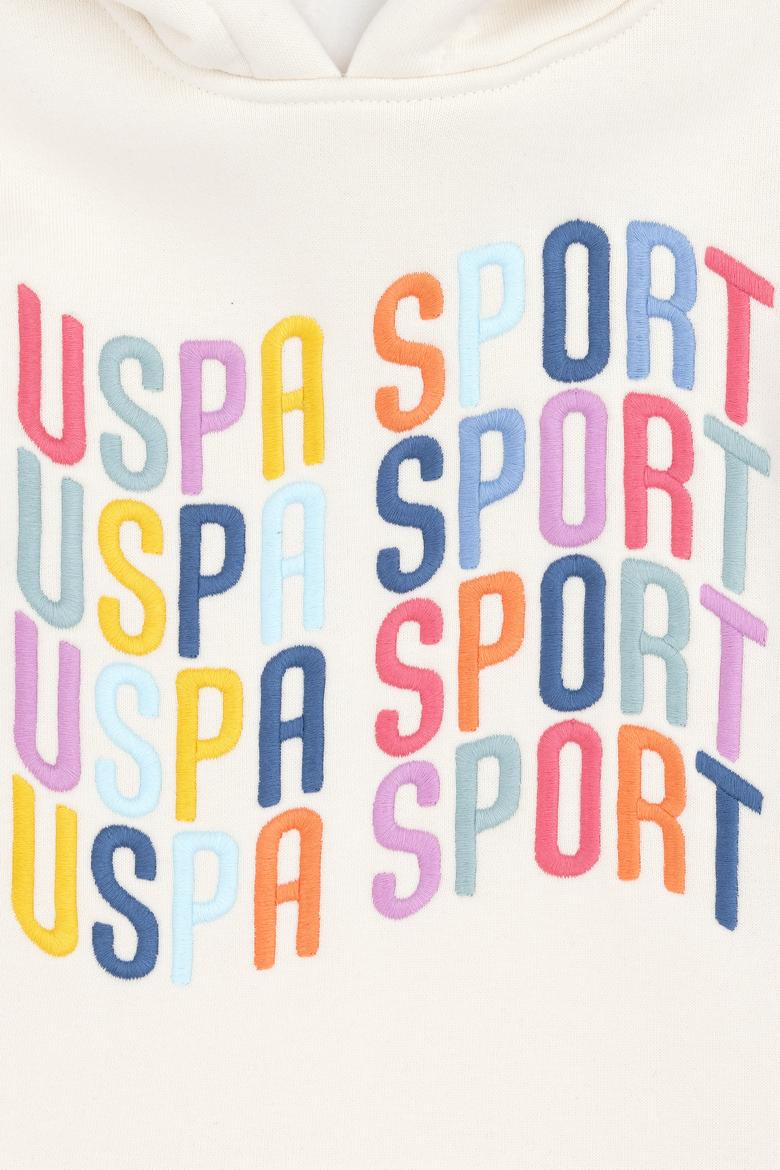 Kız Çocuk Krem Renkli Logolu Kapüşonlu Sweatshirt - 50290715010