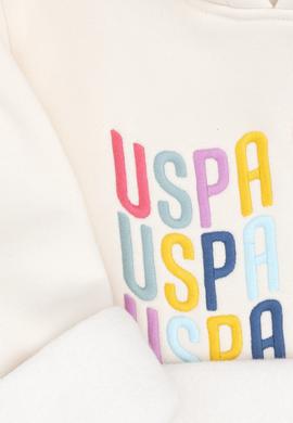 Kız Çocuk Krem Renkli Logolu Kapüşonlu Sweatshirt - 50290715010