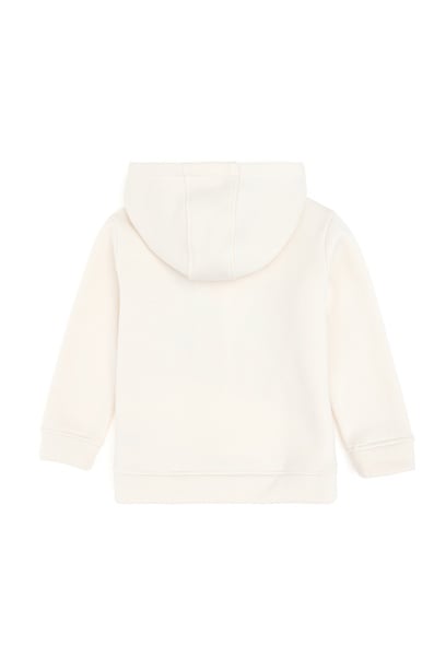 Kız Çocuk Krem Renkli Logolu Kapüşonlu Sweatshirt